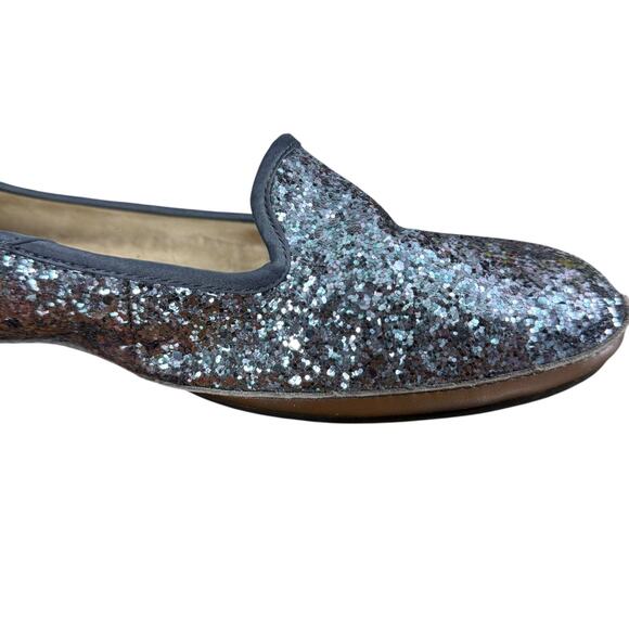 Ugg Alloway Ice Blue Glitter Sherpa Wool Lined Slip On Flats Shoes Womens sz 12 - Picture 2 of 16